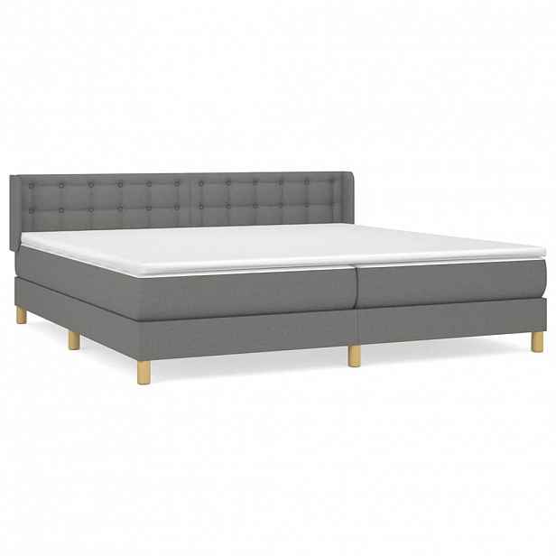 vidaXL Box spring postel s matrací tmavě šedá 160x200 cm textil