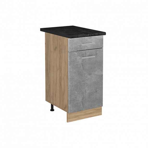 Vicco SPODNÍ SKŘÍŇKA KUCHYŇSKÉ LINKY R-Line, Beton/Zlatý mocný dub, 40 cm pracovná doska antracitová