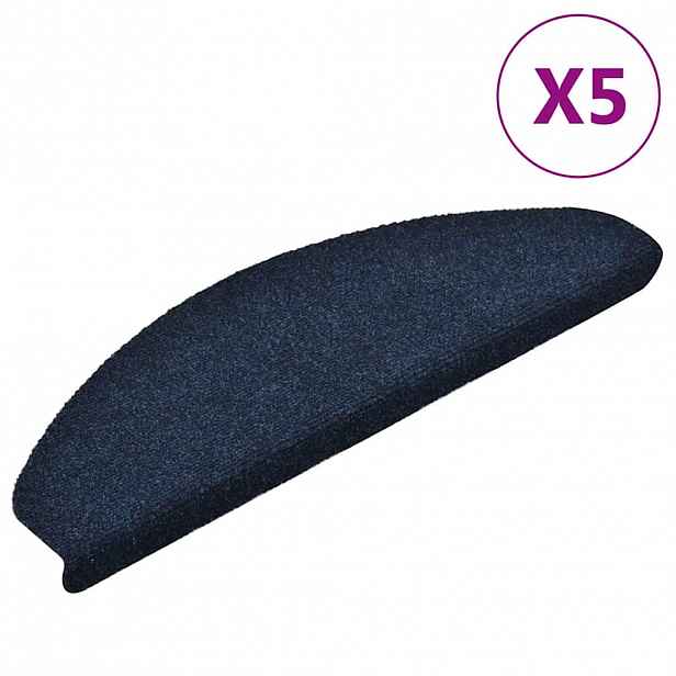 vidaXL Schodové rohože samolepicí 5 ks 65 x 21 x 4 cm tmavě modré půlkulaté velké