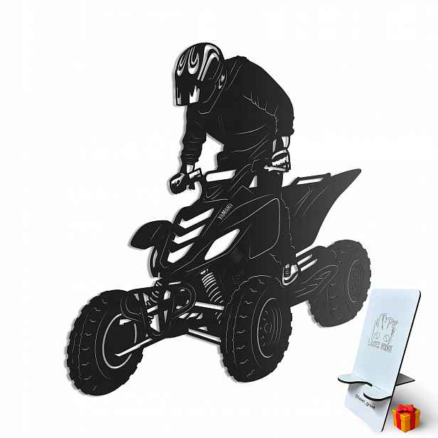 Dřevěný 3D obraz Kvadrocykl Yamaha Raptor Nástěnná Dekorace Dárek XL