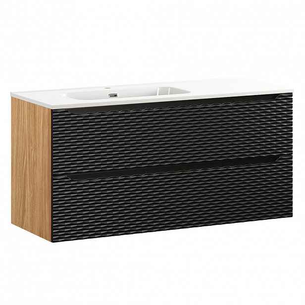 Petits-meubles UMYVADLO 120cm Elora Černá a dřevěná