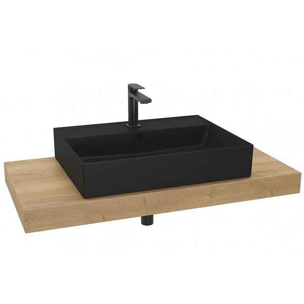 Cenově zvýhodněný koupelnový set SAT s deskou pod umyvadlo Dolce 100x8x50 cm dub halifax KSETDO15