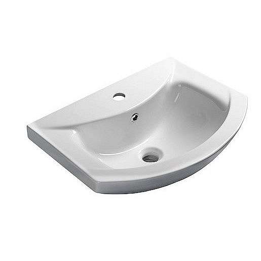 Umyvadlo Sapho Zero 55x43,5 cm otvor pro baterii, s přepadem 6055