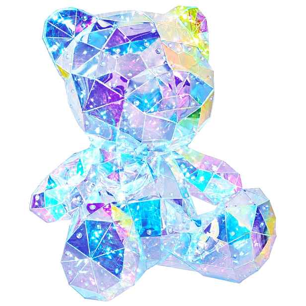 vidaXL Prismatický duhový LED medvěd Vícebarevný 32 x 28 x 38 cm