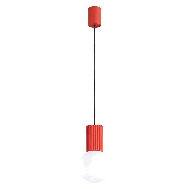 Závěsná lampa Halo 1 červená Stropní osvětlení Mléčná koule Loft Sollux