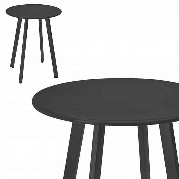 Kovový zahradní terasový balkonový stolek 40 cm Antracit do obývacího pokoje
