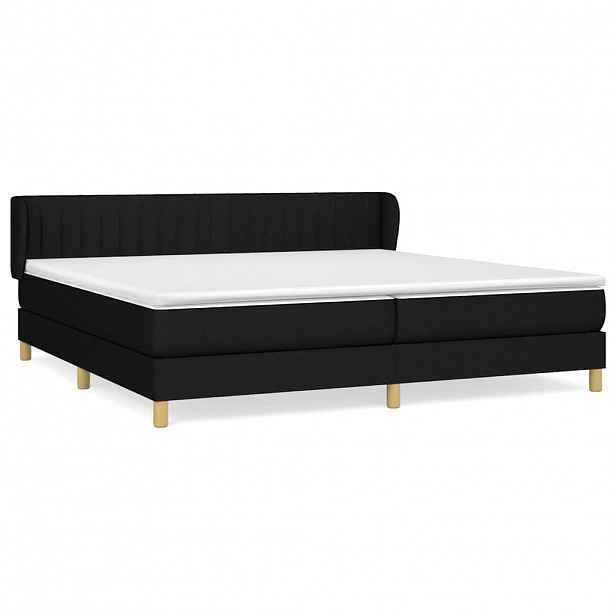 vidaXL Box spring postel s matrací černá 200x200 cm textil