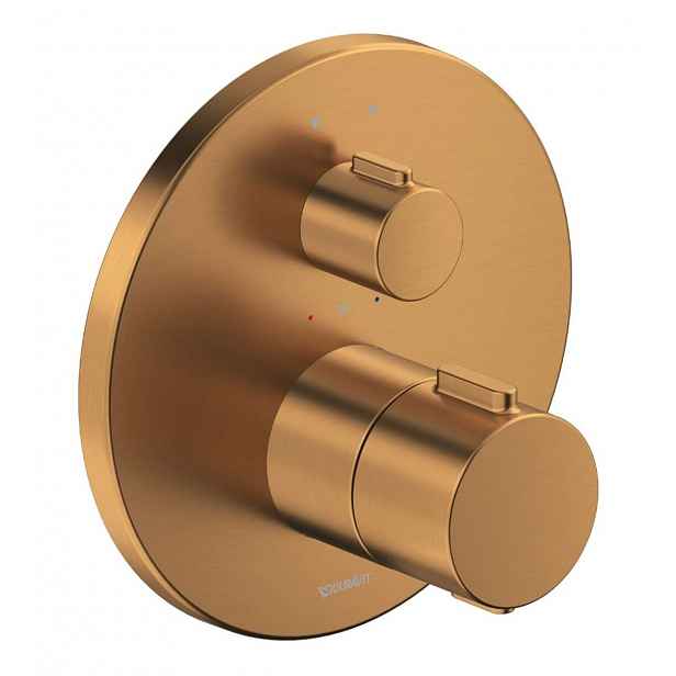 Duravit - Termostatická baterie pod omítku, pro 2 spotřebiče, kartáčovaný bronz TH4200014004