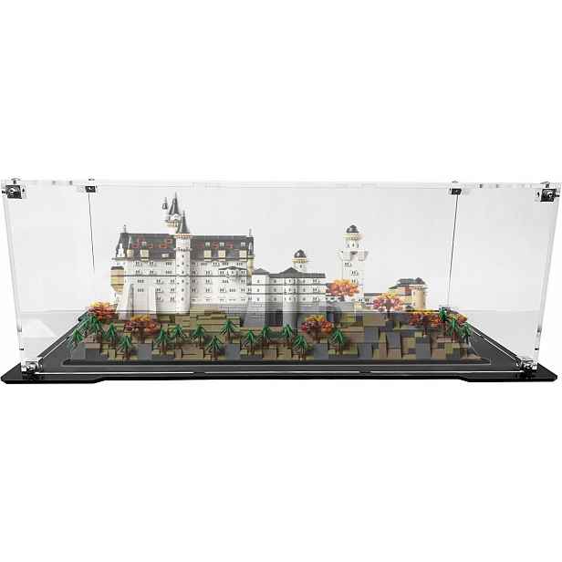 Vitrína s černou základnou pro Lego 21063 Architecture Zámek Neuschwanstein