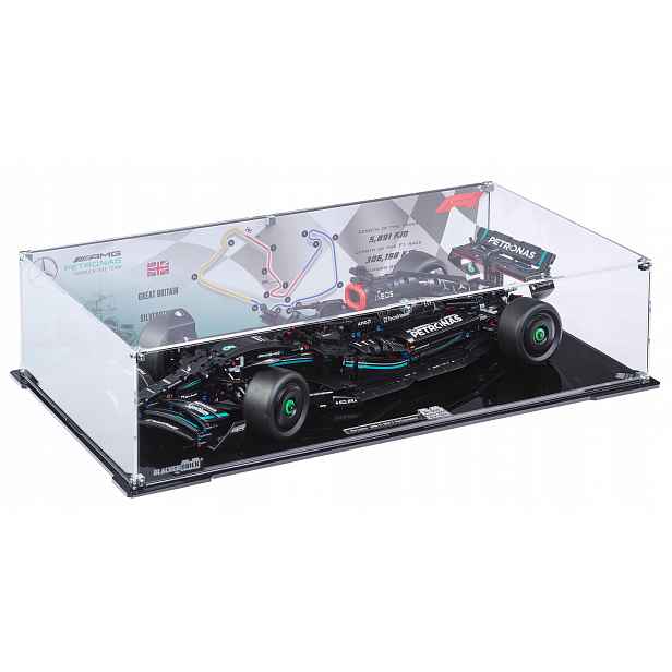 Vitrína s pozadím Blacked Brick pro Lego 42171 Technic Mercedes-AMG F1 W14