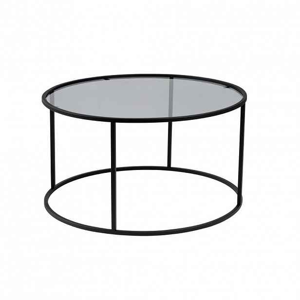 Calicosy KULATÝ konferenční stolek se skleněnou deskou, průměr 80 cm - AURUM