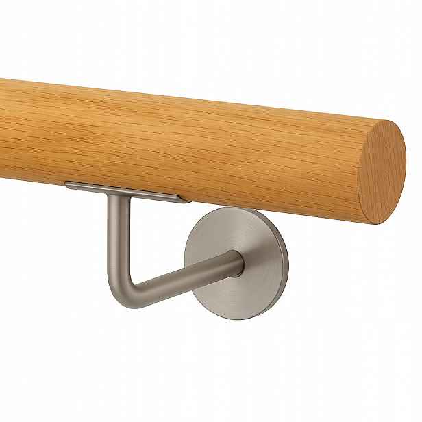 Dřevěné Zábradlí Na Schody, Nástěnné, Dubové, 120 cm Ø 42 MM S Dvojitým Závitem