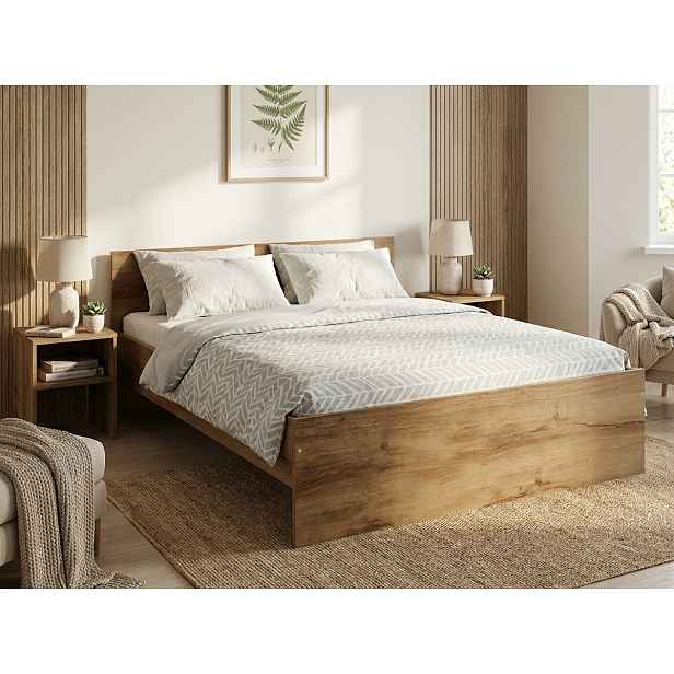 Postel ELISA 180 x 200 cm, dub artisan Rošt: S lamelovým roštem, Matrace: Matrace Deluxe 10 cm