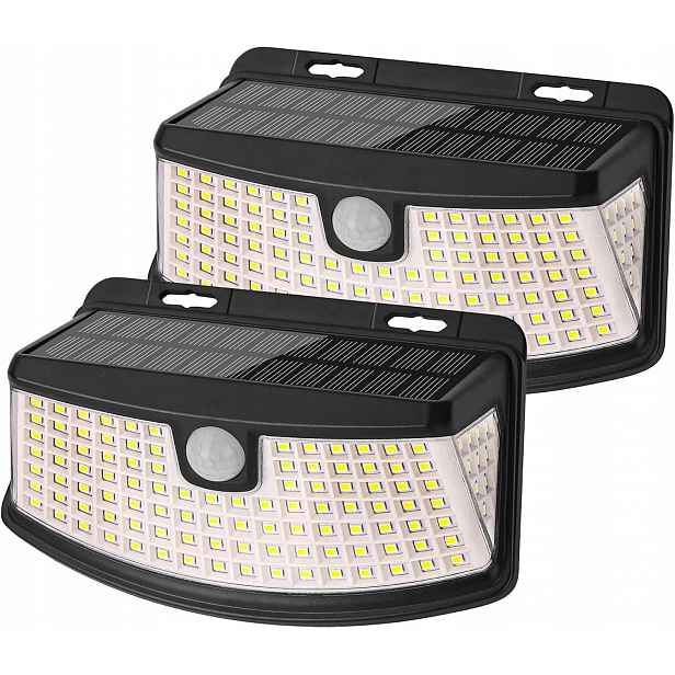 Venkovní solární lampy s pohybovým senzorem 120 Led diod 270° IP65 2 kusů