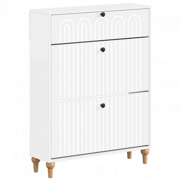 vidaXL Skříň na obuv ALKMAAR 78 x 24 x 103 cm Kompozitní dřevo Bílá