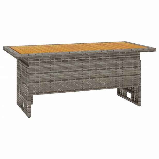 vidaXL Zahradní stůl šedý 100x50x43/63 cm masivní akácie a polyratan
