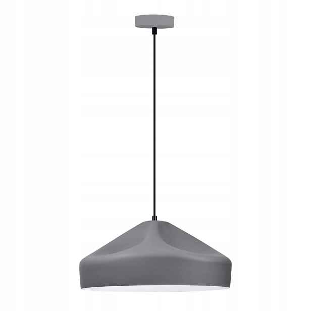 Závěsná lampa šedá matná kulatá 36 cm nad jídelní stůl Polux