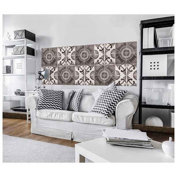 Fototapeta flizelina Retro mělký ornament béžovo-šedý vzor 250x104 lepidlo