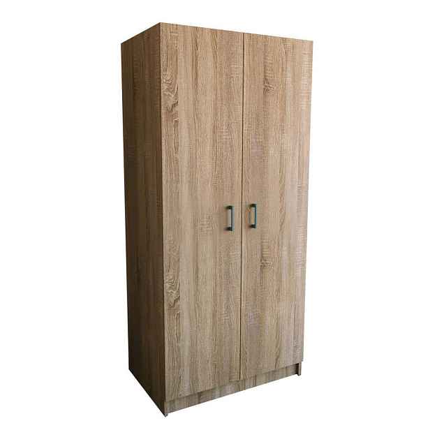 MASSENO ŠATNÍ SKŘÍŇ S OTOČNÝMI DVEŘMI PINELLO, 81/177/52 cm 2dveřová, dub Sonoma