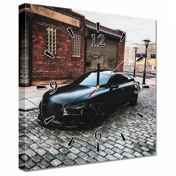 Nástěnné hodiny 30x30 černé Audi Rs