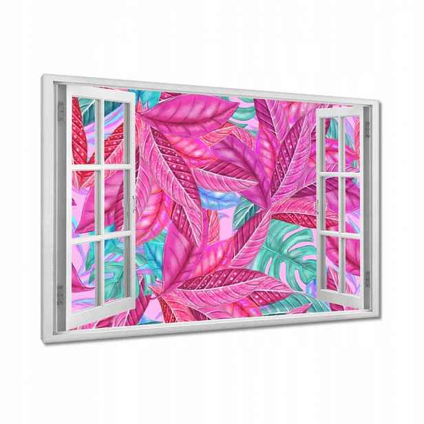 Obrazy 120x80 Růžové foukání Listy
