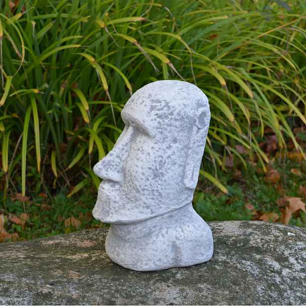 Betonová figurka Hlava Moai dekorativní zahradní figurky
