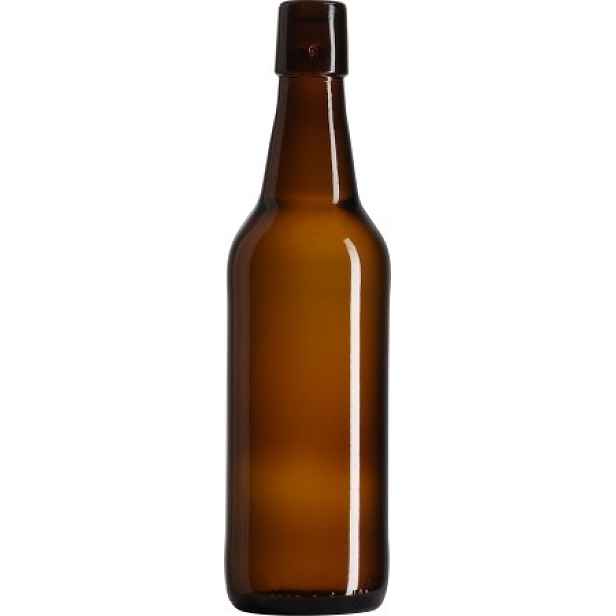 Skleněná lahev Lochmund 500 ml na pivo hnědá - pákový uzávěr