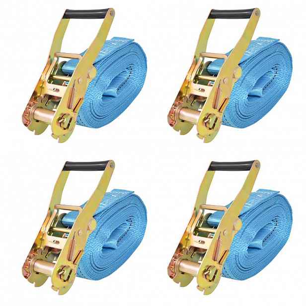 vidaXL Ráčnové upínací pásy, 4 ks, 4 tuny, 8mx50mm, modré