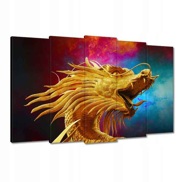 Obrazy 150x95 Čínský zlatý drak Draci