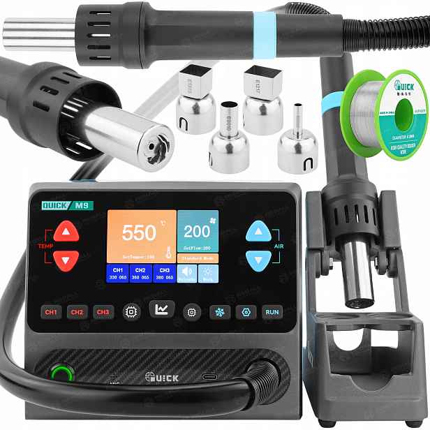 Set Pájecí Stanice Hot Air Svařovací Quick M9 1300W Ai Cín Quick 18 g