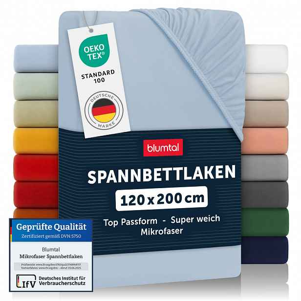 Blumtal NAPÍNACÍ prostěradlo z mikrovlákna, 120/200/30 cm, Světle modrá