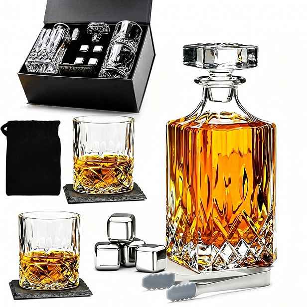 Karafa Sklenice 700 ML Na Whisky Dárek K Narozeninám 2 Skleničky
