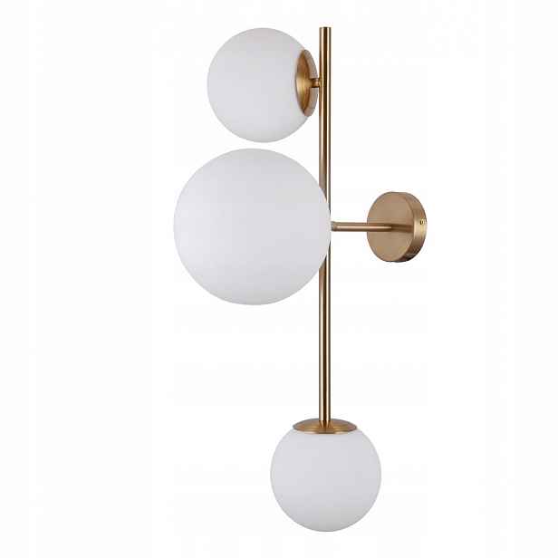 Nástěnná lampa Vailante 3xE27 Medová mosaz Led IP20 Bílá Stínidlo 60 cm Italux