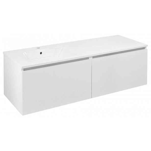 Sapho Lorea - Umyvadlová skříňka 140x46x52 cm, 2x zásuvka, levá, matná bílá LE070-3131-L-04