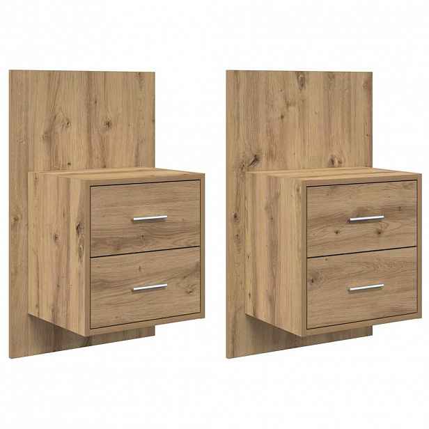 vidaXL Nástěnná noční skříňka 2 ks Artisanový dub 48,5 x 32,5 x 80 cm
