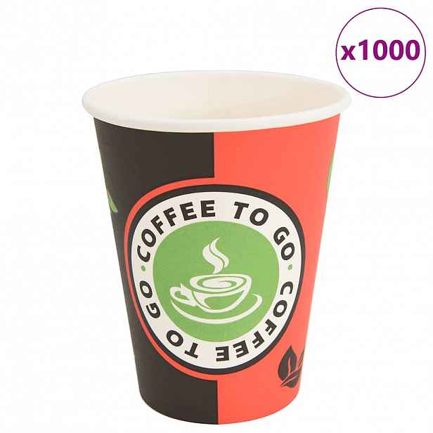 vidaXL Papírové kelímky na kávu 1000 pcs 12oz 300ml červeno-černý