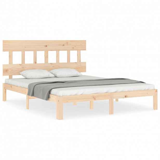 vidaXL Rám postele s čelem King Size masivní dřevo