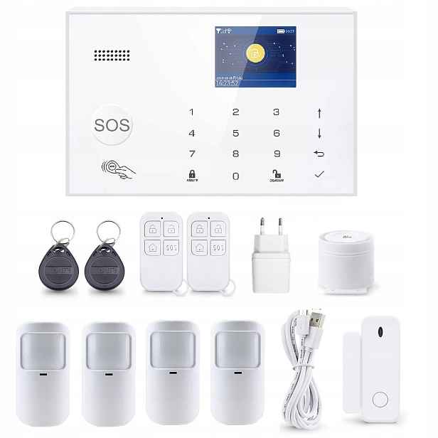 Alarmový Systém LCD 2.4' Gsm WiFi Tuya Smart Pl 4xPIR