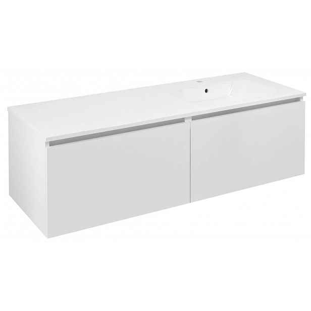 Sapho Lorea - Umyvadlová skříňka 140x46x52 cm, 2x zásuvka, pravá, matná bílá LE070-3131-R-04