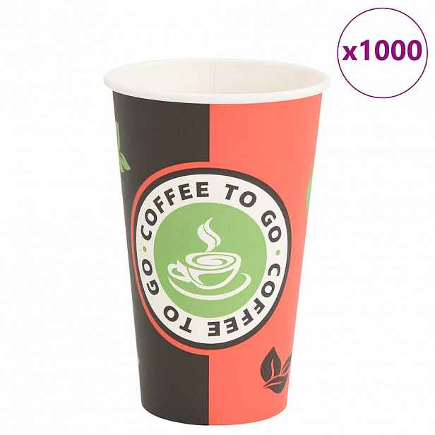 vidaXL Papírové kelímky na kávu 1000 pcs 16oz 400ml červeno-černý