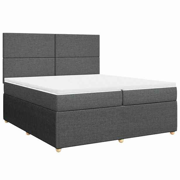 vidaXL Box spring postel s matrací tmavě šedá 200x200 cm textil