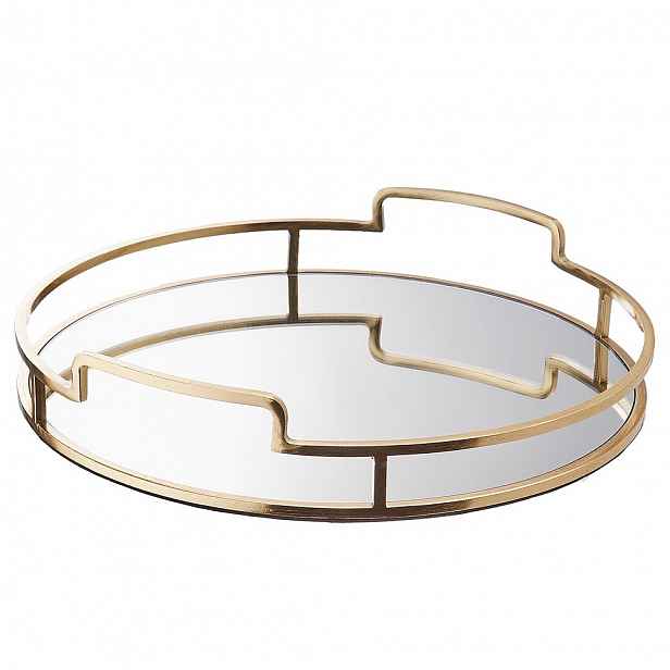 Butlers ART DECO Podnos se zrcadlovou deskou 33 cm - zlatá