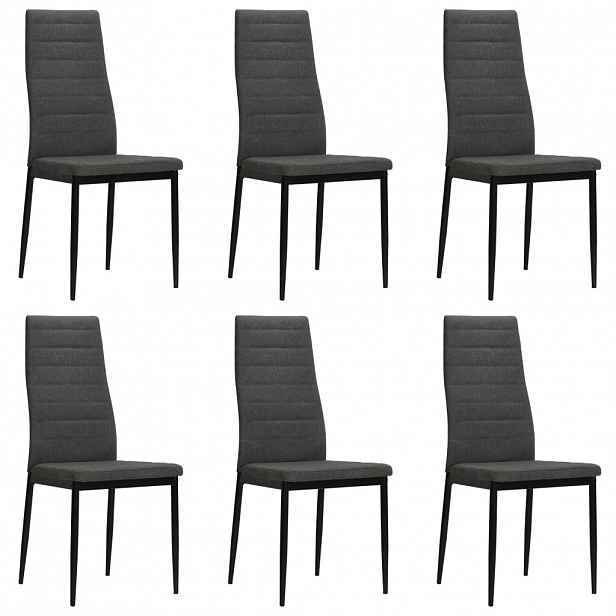 vidaXL Jídelní židle 6 ks tmavě šedé textil