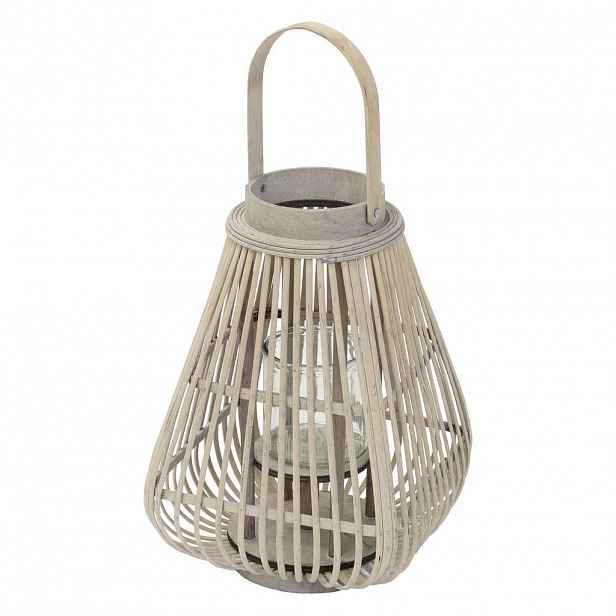 ECD-Germany BAMBUSOVÁ LAMPION V: 50 cm, dřevěná barva, styl boho