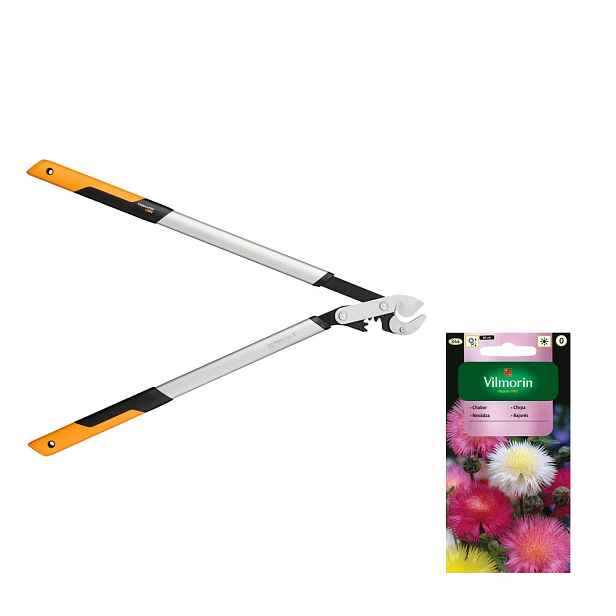 Fiskars Powergearx Zahradní nůžky pákový kovadlinkový na větve +dárek semena
