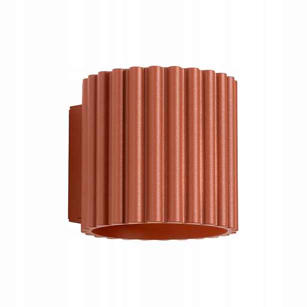 Sollux Nástěnné svítidlo červená ryhovaná tuba 10 cm nahoru dolů 1xG9 10W Aura