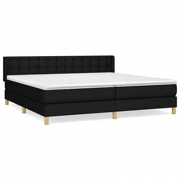 vidaXL Box spring postel s matrací černá 160x200 cm textil