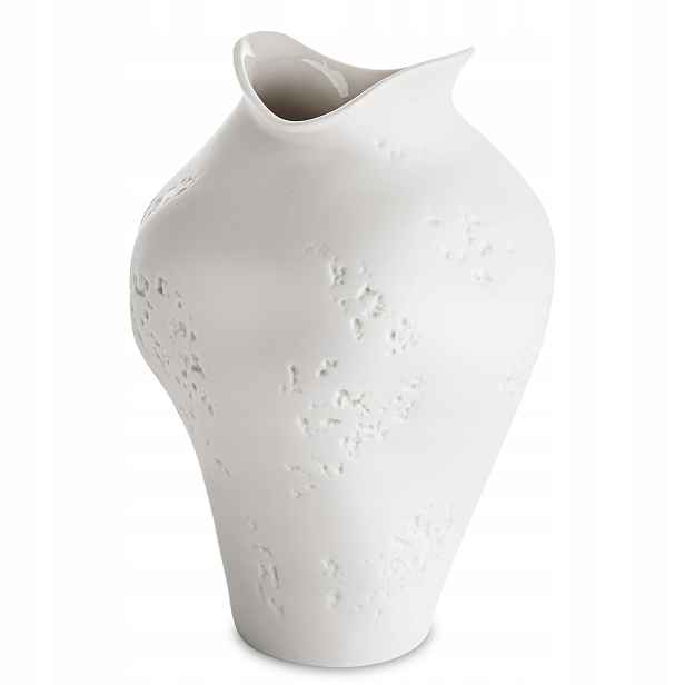 Elegantní bílá porcelánová váza, zdobená výškou 30 cm, dekorace