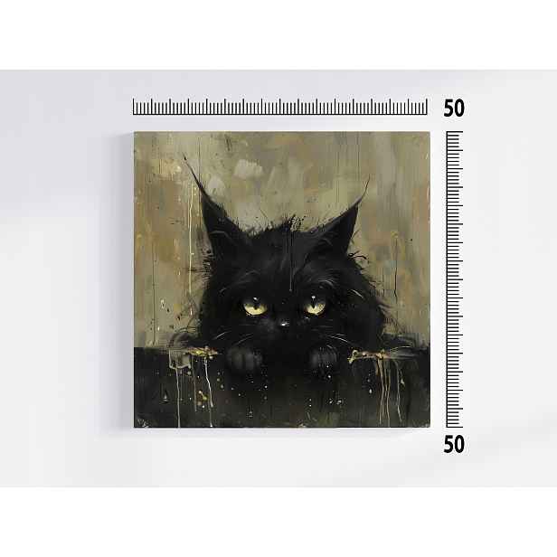 Obraz Na Plátně Canvas Grafika Černá Kočka Kocour Kotě Kočičí Oči 50x50
