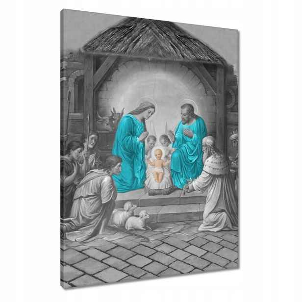 Obrazy 60x80 Svatá rodina tyrkysová